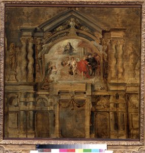 Espanjalaisen Isabellan (1566-1633) apoteoosi (The apoteosis of the infanta Isabella). Peter Paul (Pierre-Paul) Rubensin (tai Peter Paulin tai Petrus Pauluksen) maalaus (1577-1640). Öljy puulle, 69 x 70 cm tekijältä Peter Paul Rubens