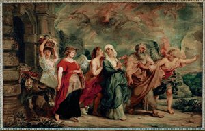 Loot ja hänen perheensä lähtevät Sodomasta tekijältä Peter Paul Rubens