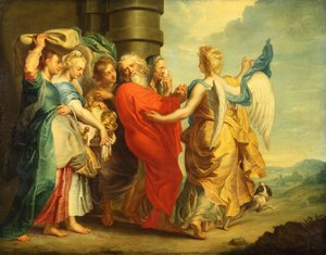 Lot lähtee tyttäriensä kanssa Sodomasta tekijältä Peter Paul Rubens
