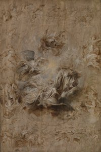 Useita luonnoksia juhlatalon kattoon tekijältä Peter Paul Rubens