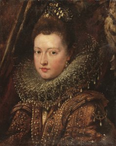 Prinsessa Margherita Gonzagan muotokuva, rinnan pituus - fragmentti (öljy kankaalle) tekijältä Peter Paul Rubens