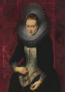 Nuoren naisen muotokuva ruusukon kanssa tekijältä Peter Paul Rubens