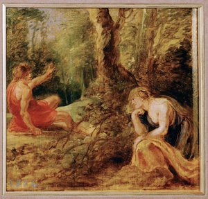Procris ja Cephalos (maalaus puulle) tekijältä Peter Paul Rubens