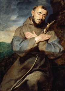 Pyhä Fransiskus, noin 1615 (öljy paneelille) tekijältä Peter Paul Rubens