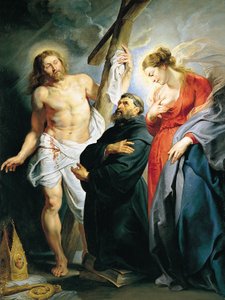 Pyhä Augustinus Kristuksen ja Neitsyen välillä tekijältä Peter Paul Rubens