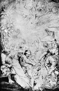 Luonnos Pyhän Livinuksen marttyyrikuolemasta, c1633, 1933. tekijältä Peter Paul Rubens