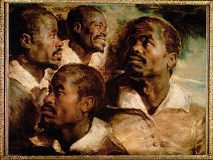 Tutkimuksia mustan miehen pään (maalaus kankaalle) tekijältä Peter Paul Rubens
