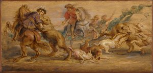 Tutkimus "Karhunmetsästystä" varten (Alcázarille, Madrid) tekijältä Peter Paul Rubens