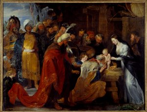 Pierre Paulin (Pierre-Paul) Rubensin (tai Peter Paulin tai Petrus Pauluksen) (1577-1640) maalaus Taikaiden palvonta 1617 su. 2,51x3,28 m Lyon, Musee des Beaux Arts tekijältä Peter Paul Rubens