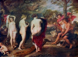 Pariisin tuomio, c1635-1638, 1912. tekijältä Peter Paul Rubens