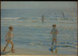 Badende Jungen. Sonnenschein. Skagen tekijältä Peder Severin Krøyer