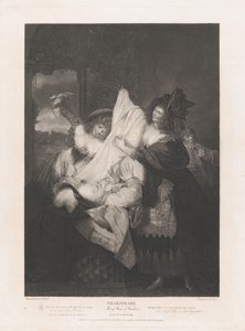 Falstaff in the Buck Basket Shakespeare, Merry Wives of Wi..., julkaistu ensimmäisen kerran 1793, julkaistu uudelleen 1852.