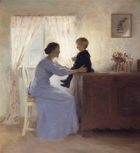 Äiti ja lapsi sisätiloissa tekijältä Peter Vilhelm Ilsted