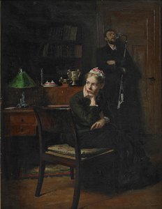 Perhekohtaus sisätiloissa, 1885 tekijältä Peter Vilhelm Ilsted