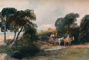 Heinäkärry ylittää puron, c1824 tekijältä Peter de Wint