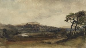 Middleham, Yorkshire (akvarelli grafiitin päällä ja vartaloväri paperilla) tekijältä Peter de Wint