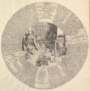Alkemistin laboratorio, Heinrich Khunrath, Ikuisen viisauden amfiteatteri.n.d. tekijältä Peter van der Doort