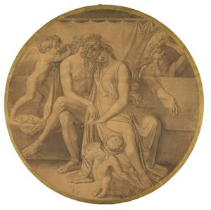 Peleuksen ja Thetisin häät. Kartonkipiirros, joka liittyy Münchenin Glyptothekin kattomaalauksiin tekijältä Peter von Cornelius