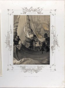 Constantine Kanaris tuhoaa tulella kolme turkkilaista linja-alusta Tchesmessä G. albumista tekijältä Peter von Hess