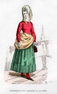 Porvaristo Kaarle VI:n aikakauden asussa, 1382 1882-1884. tekijältä Petit