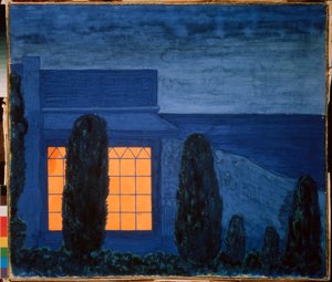 La maison Zhukovsky (Joukovsky), Kuchuk Koy (Ukraina) - Žukovskin talo Kuchuk-Koyssa - Pjotr ​​(Piotr, Petr) Savvich Utkin (Outkin) (1877-1934) työ, tempera kankaalle, noin 1915 - venäläinen taide , 1900-luku, symboliikka - Yksityinen kokoelma