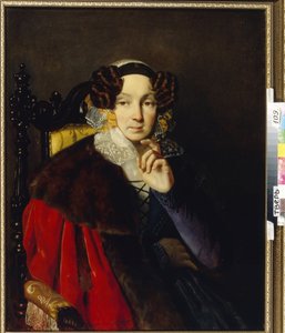 M.I. Zhadimirovskajan (?) muotokuva. Pjotr ​​Vasilyevich Basinin (1793-1877) maalaus öljy kankaalle. venäläistä taidetta