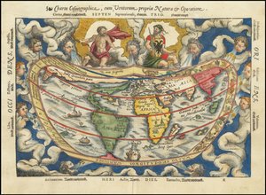 1553 kartta - Charta Cosmographica, Cum Ventorum Propria Natura et Operatione (Kosmografinen kartta)