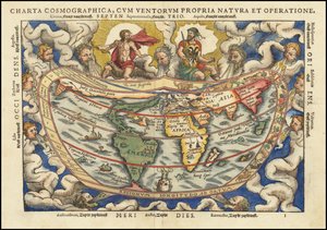 1553 maailmankartta - Charta Cosmographica, Cum Ventorum Propria Natura et Operatione (Maailmankartta)