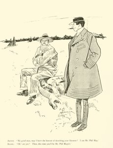 Phil Mayn sarjakuva 1890-luvulta (litho) tekijältä Phil May
