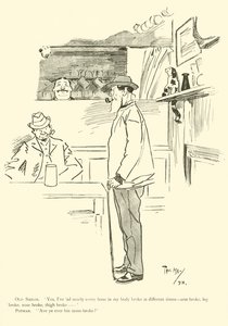 Phil Mayn sarjakuva 1890-luvulta (litho) tekijältä Phil May