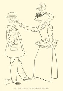 Phil Mayn sarjakuva 1890-luvulta (litho) tekijältä Phil May
