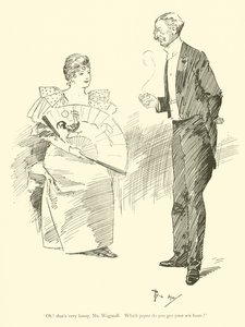 Phil Mayn sarjakuva 1890-luvulta (litho) tekijältä Phil May