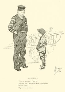 Phil Mayn sarjakuva 1890-luvulta (litho) tekijältä Phil May