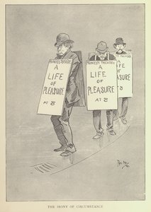 Phil Mayn sarjakuva 1890-luvulta (litho) tekijältä Phil May