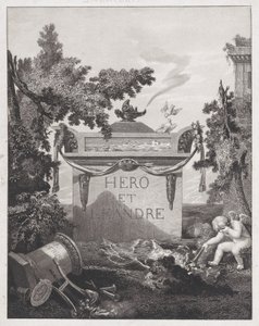 Etukappale sankarille ja Leanderille, 1801. tekijältä Philibert Louis Debucourt