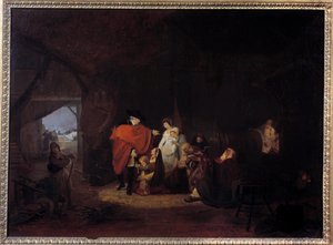 Ludvig XVI:n ihmisyyden piirre: talvi 1784 kuningas antaa almonin Versaillesin asukkaille Louis Philibert Debucourtin (1755-1832) maalaus 1785 Su. 0,61x0,83 m tekijältä Philibert Louis Debucourt