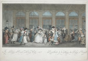Palais Royal Galleryn kävelymatka tekijältä Philibert Louis Debucourt