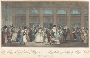 The Palais Royal - Passeig de la galeria / Promenade de la Galerie du Palais Royalfinnish tekijältä Philibert Louis Debucourt after Claude Louis Desrais