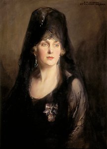 Muotokuva Victoria Eugenia of Battenbergistä (1887-1969), 1900-luku (öljy kankaalle)