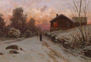 Talvimaisema talon kanssa tekijältä Philip Barlag