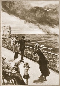 Murha aavalla merellä: Torpedon ensimmäinen näkymä (litografia) tekijältä Philip Dadd