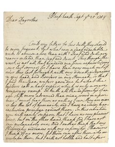 Nimikirjoituskirje Solomon Dayrollesille, Blackheath, 25. syyskuuta 1754 (kynä ja muste paperille) tekijältä Philip Dormer Stanhope Chesterfield