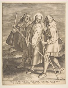 Kristus ja opetuslapset matkalla Emmaukseen, 1571. tekijältä Philip Galle