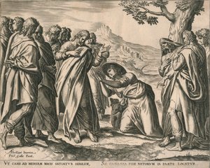 Kristus ja Kanaanin nainen, n. 1577-1579. tekijältä Philip Galle