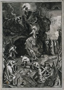 Kristuksen ylösnousemus, n. 1562. tekijältä Philip Galle