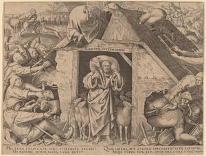 Vertaus Hyvästä Paimenesta tekijältä Philip Galle after Pieter Bruegel the Elder