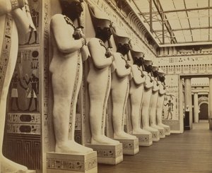 Egyptin tuomioistuin ja Colossi-salin julkisivu, Crystal Palace, Sydenham, 1854