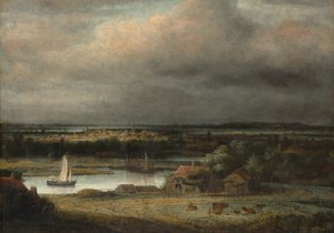 Leveä jokimaisema, n. 1648-49. tekijältä Philip Koninck