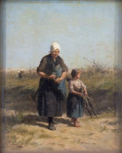 Paluu työstä (öljy puupaneelille) tekijältä Philip Lodewijk Jacob Frederick Sadee