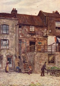 Old Houses, White Hart Innin sisäpiha, Southwark, 1884 tekijältä Philip Norman